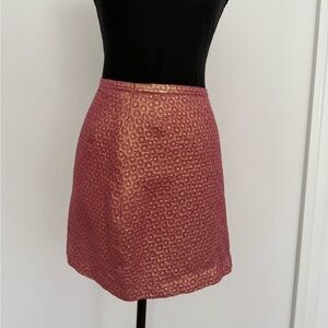 Rebecca Moses Pink and Gold Mini Skirt